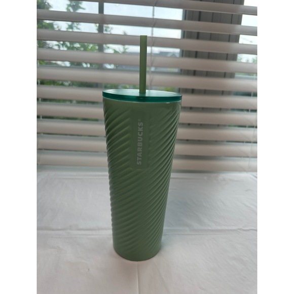 Starbucks Other - Starbucks 2023 Sage Green Spiral Textured Stainless Steel Venti Tumbler 24oz